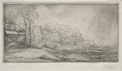 双树景观 作者 阿方斯·莱格罗斯（Alphonse Legros）