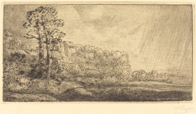 双树景观 作者 阿方斯·莱格罗斯（Alphonse Legros）