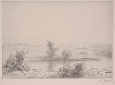 沼泽（蚀刻） 作者 阿方斯·莱格罗斯（Alphonse Legros）
