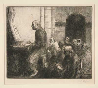 在教堂弹风琴的僧侣（Moine Jouant de L 作者 阿方斯·莱格罗斯（Alphonse Legros）