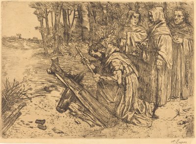 僧侣砍柴 作者 阿方斯·莱格罗斯（Alphonse Legros）