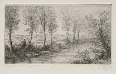 临近磨坊。 作者 阿方斯·莱格罗斯（Alphonse Legros）