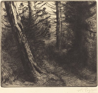 树林之路（Sentier sous bois） 作者 阿方斯·莱格罗斯（Alphonse Legros）