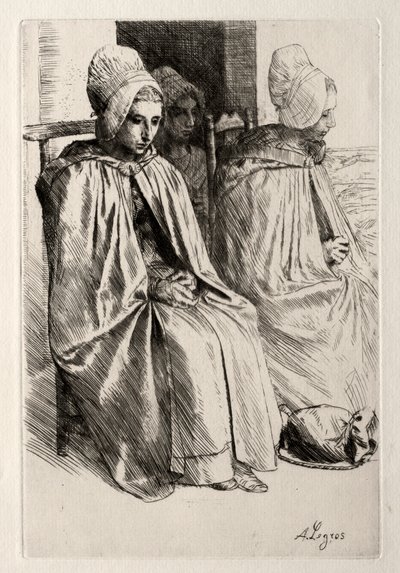 布洛涅附近的农民女人。 作者 阿方斯·莱格罗斯（Alphonse Legros）