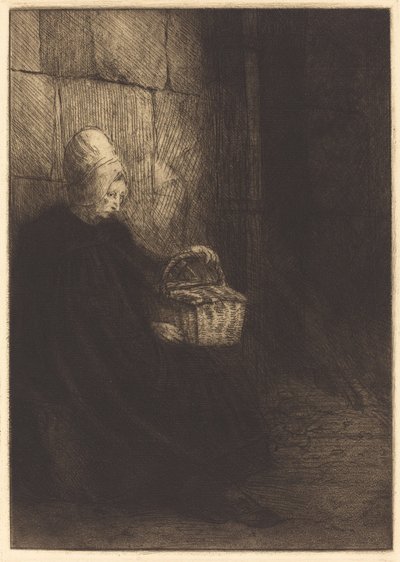 布洛涅的农妇 Paysanne des environs de Boulogne dite La femme au panier. 作者 阿方斯·莱格罗斯（Alphonse Legros）