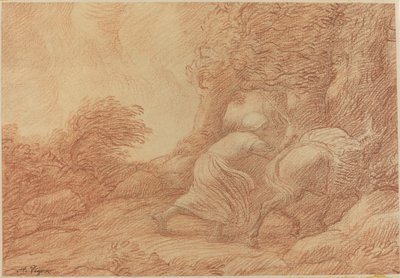 农民和驴子。 作者 阿方斯·莱格罗斯（Alphonse Legros）