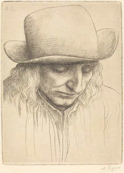 戴圆帽的农民 作者 阿方斯·莱格罗斯（Alphonse Legros）