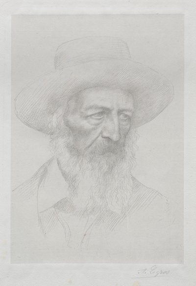 阿尔弗雷德·坦尼森勋爵的画像。 作者 阿方斯·莱格罗斯（Alphonse Legros）