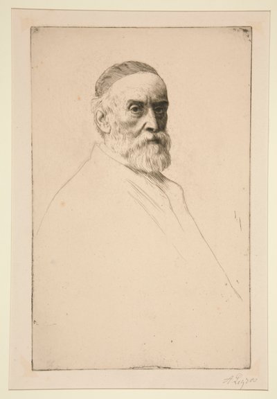 G.F. 沃茨肖像，R.A. 作者 阿方斯·莱格罗斯（Alphonse Legros）