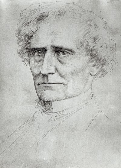 Hector Berlioz的肖像（1803-69）（纸和笔墨水） 作者 阿方斯·莱格罗斯（Alphonse Legros）