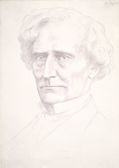 Hector Berlioz的肖像（粉红色准备纸上的金点） 作者 阿方斯·莱格罗斯（Alphonse Legros）