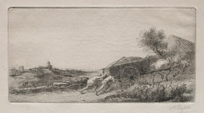 塞进干草。 作者 阿方斯·莱格罗斯（Alphonse Legros）