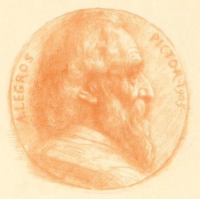自画像，奖章，第2号，第11版。 作者 阿方斯·莱格罗斯（Alphonse Legros）
