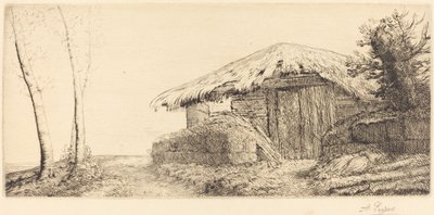 山坡上的牧羊人小屋（Bergerie sur le coteau） 作者 阿方斯·莱格罗斯（Alphonse Legros）