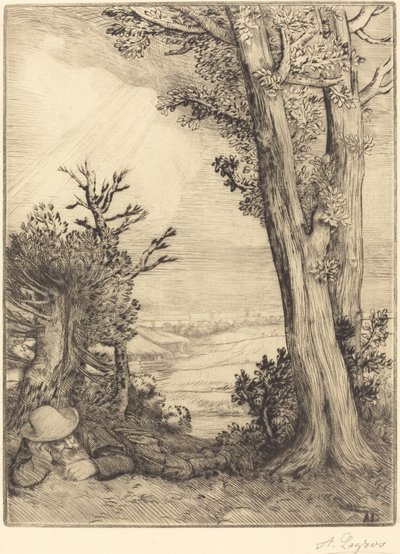乡村的午睡 Sieste dans la campagne. 作者 阿方斯·莱格罗斯（Alphonse Legros）