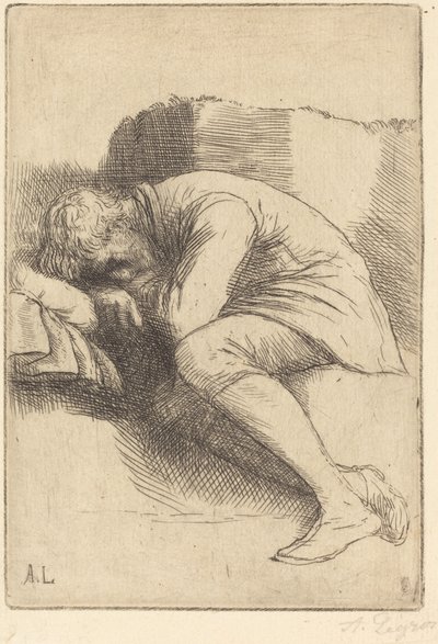 睡觉的人 一个睡觉的人。 作者 阿方斯·莱格罗斯（Alphonse Legros）