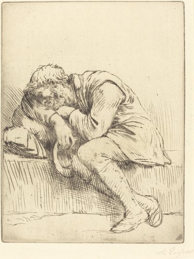 沉睡的乞丐 作者 阿方斯·莱格罗斯（Alphonse Legros）