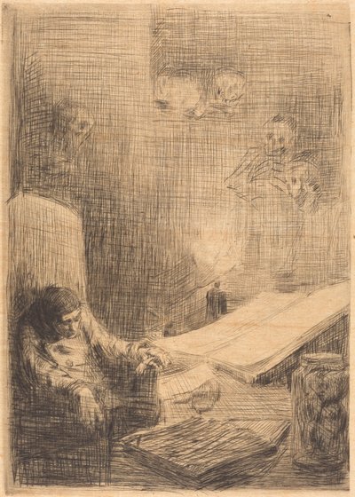 睡觉的学者 Le savant endormi. 作者 阿方斯·莱格罗斯（Alphonse Legros）
