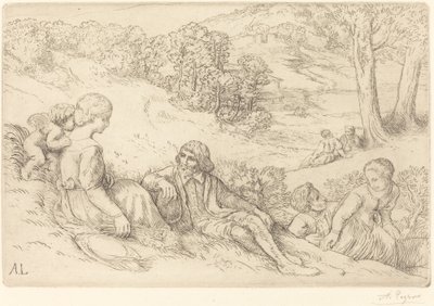 春天的春天。 作者 阿方斯·莱格罗斯（Alphonse Legros）