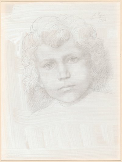 丘比特的研究（女孩的头像） 作者 阿方斯·莱格罗斯（Alphonse Legros）