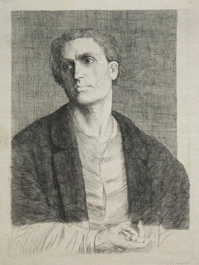 男子头部研究 作者 阿方斯·莱格罗斯（Alphonse Legros）