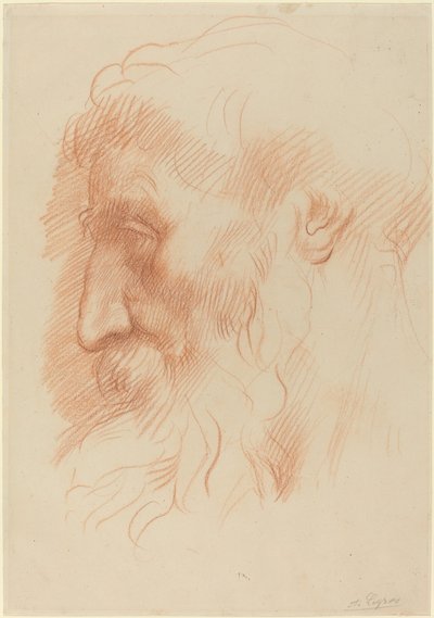 男子头部研究 [直页] 作者 阿方斯·莱格罗斯（Alphonse Legros）