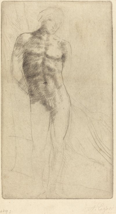 裸体人物的研究 Etude de figure nue. 作者 阿方斯·莱格罗斯（Alphonse Legros）
