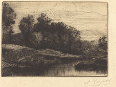 日落 (Le soir (Cou coucher de soleil)) 作者 阿方斯·莱格罗斯（Alphonse Legros）