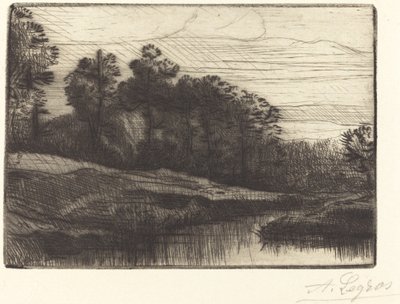 日落 傍晚时分的日落。 作者 阿方斯·莱格罗斯（Alphonse Legros）