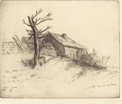 茅草屋Chaumiere。 作者 阿方斯·莱格罗斯（Alphonse Legros）