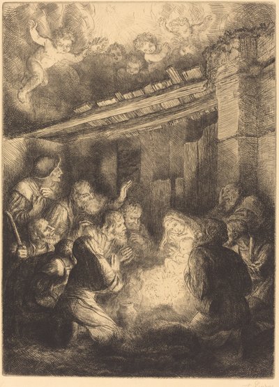 牧羊人的崇拜 作者 阿方斯·莱格罗斯（Alphonse Legros）