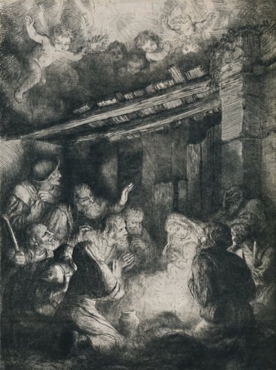 牧羊人的崇拜，1922年。 作者 阿方斯·莱格罗斯（Alphonse Legros）