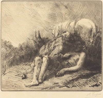 The Good Samaritan Le bon samaritain. 作者 阿方斯·莱格罗斯（Alphonse Legros）
