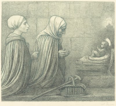 马槽 (La creche) 作者 阿方斯·莱格罗斯（Alphonse Legros）