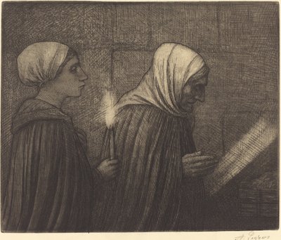 马槽里的 "克里奇"。 作者 阿方斯·莱格罗斯（Alphonse Legros）