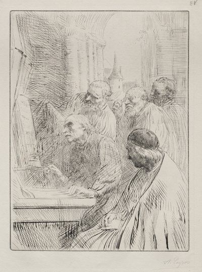 教堂里的僧侣 作者 阿方斯·莱格罗斯（Alphonse Legros）