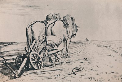 耕犁，19世纪中叶，1946年 作者 阿方斯·莱格罗斯（Alphonse Legros）
