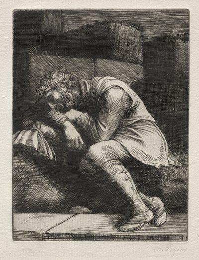 沉睡的乞丐 作者 阿方斯·莱格罗斯（Alphonse Legros）