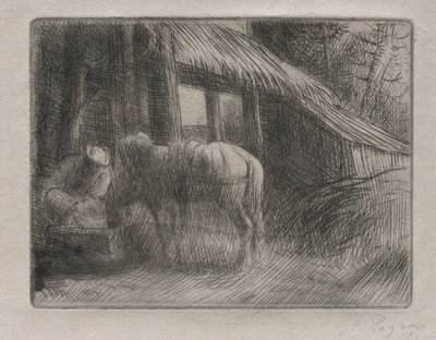 浇水处第二盘。 作者 阿方斯·莱格罗斯（Alphonse Legros）
