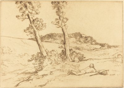 躺在草地上的旅行者 Le voyageur etendu sur le gazon. 作者 阿方斯·莱格罗斯（Alphonse Legros）