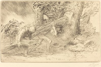 树枝采集者 Les fagottiers。 作者 阿方斯·莱格罗斯（Alphonse Legros）