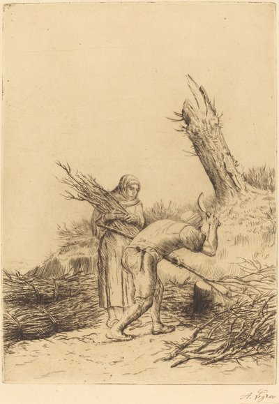树枝制造者 Les faiseurs de fagots. 作者 阿方斯·莱格罗斯（Alphonse Legros）