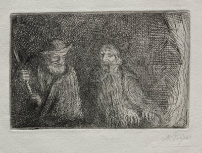 两个牧羊人两个牧羊人。 作者 阿方斯·莱格罗斯（Alphonse Legros）