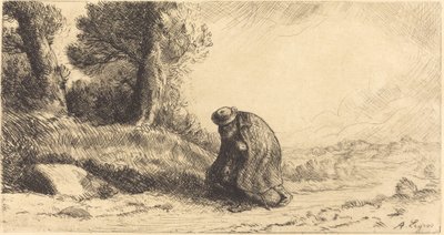 沿着小巷前进的流浪者 作者 阿方斯·莱格罗斯（Alphonse Legros）
