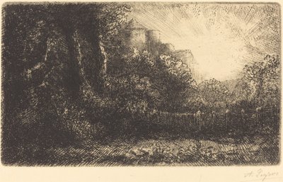 城堡景观（波莱城堡） 作者 阿方斯·莱格罗斯（Alphonse Legros）