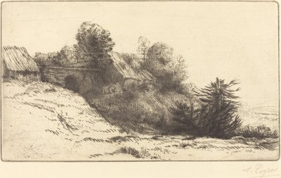 农场的景色，第2版La ferme du Bienheureux。 作者 阿方斯·莱格罗斯（Alphonse Legros）