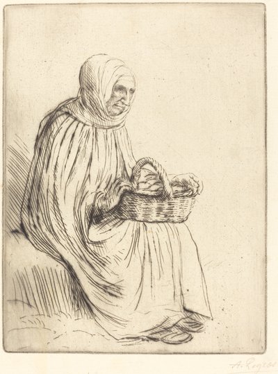 市场的女人 (Femme du marche) 作者 阿方斯·莱格罗斯（Alphonse Legros）