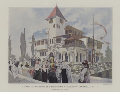 Pavilion of Bosnia and Herzegovina at the Exposition Universelle 1900, Paris (colour litho) 作者 Alphonse Marie（后）Mucha