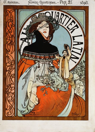 1898年在拉丁区 作者 Alphonse Mucha