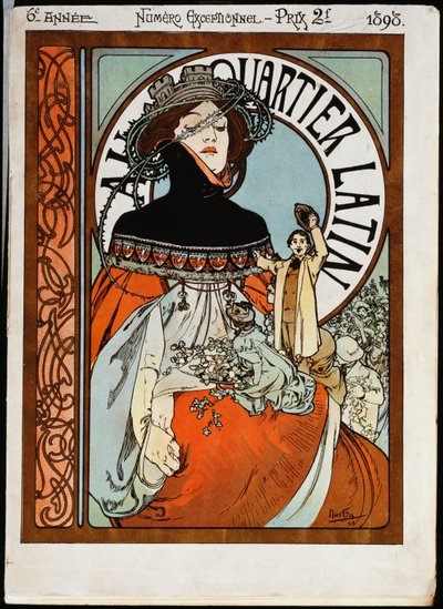 保罗·杜邦（Paul Dupont）印刷的《 Au Quartier Latin》 作者 Alphonse Mucha